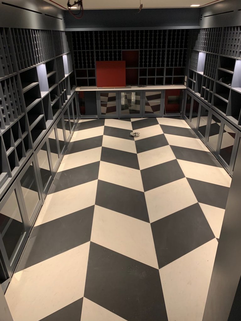 Pavimento A disegno Bianco Carrara C e Ardesia